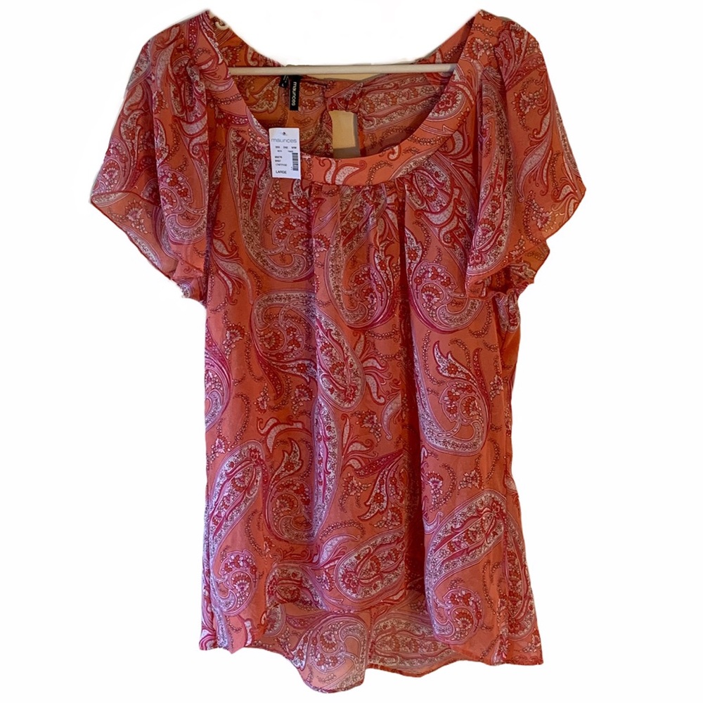 HP ⭐️ Maurices | Flowy Pink Paisley Blouse | L